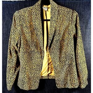 Nygard Collection leopard blazer size 14 100% Cotton velvet City Chic urban